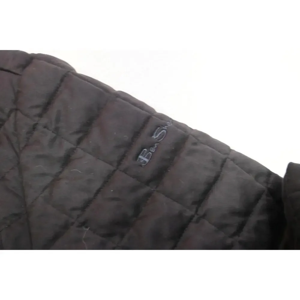 Ben Sherman‎ Quilted Puffer Jacket Black Full Zip Performance Mens Size Large